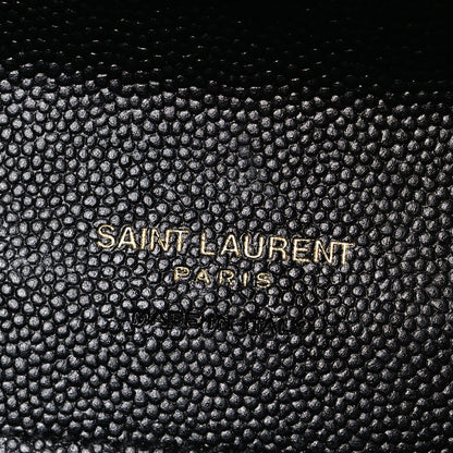 Saint Laurent Grain De Poudre Textured Mixed Matelasse Triquilt Monogram Clutch Black 6 of 8