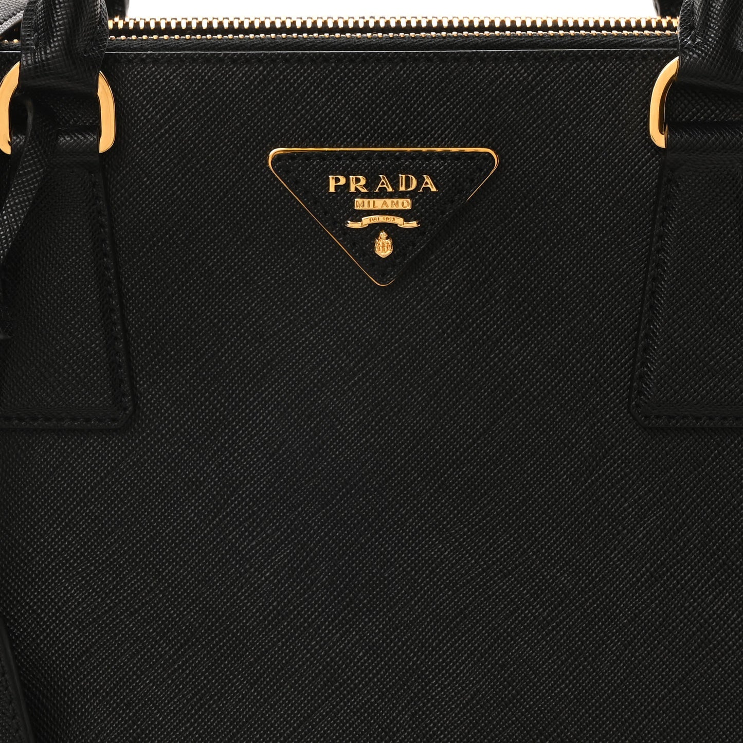 Saffiano Lux Large Galleria Double Zip Tote Black