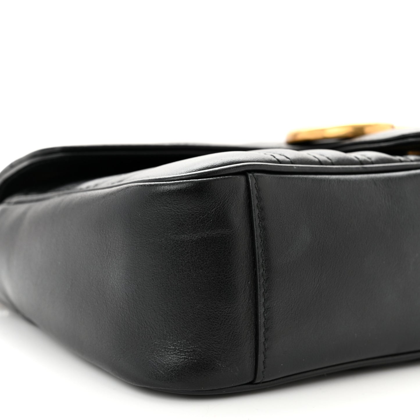 Calfskin Matelasse Small GG Marmont Shoulder Bag Black