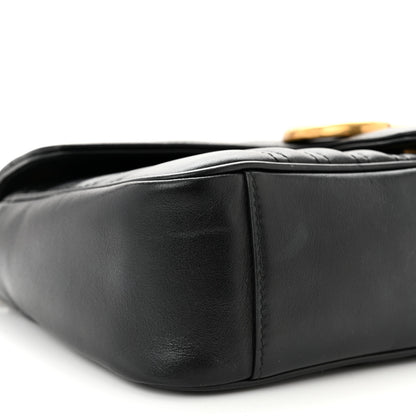 Gucci Calfskin Matelasse Small GG Marmont Shoulder Bag Black 9 of 11