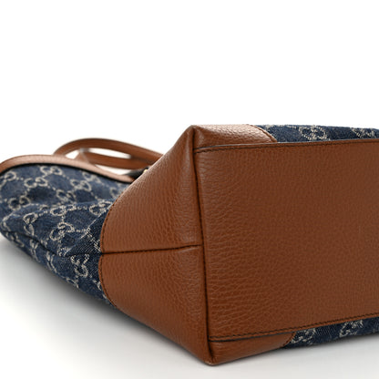 Gucci New Denim GG Monogram Medium Ophidia Shopping Tote Blue Tea Cuir 9 of 10