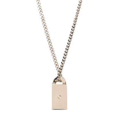 Chanel Crystal Dog Tag Charm Necklace Gold 4 of 7