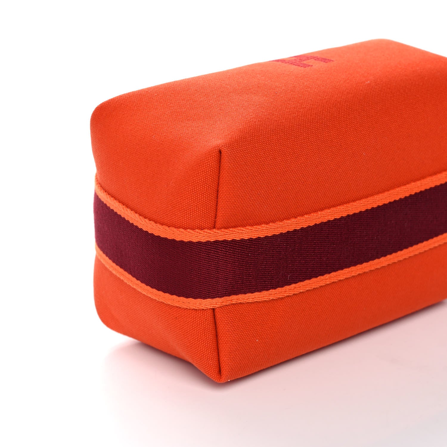Hermes Canvas Small Bride-A-Brac Pouch Orange Burgundy 11 of 12