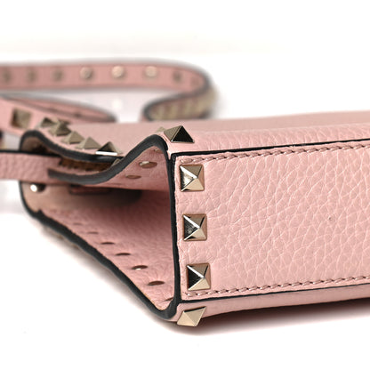 Valentino Garavani Pebbled Calfskin Medium Rockstud Flip Lock Crossbody Bag Water Rose 6 of 7