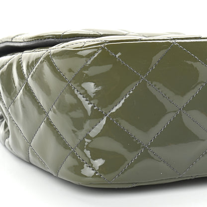 Chanel Patent Quilted Jumbo Single Flap Grey 8 of 10
