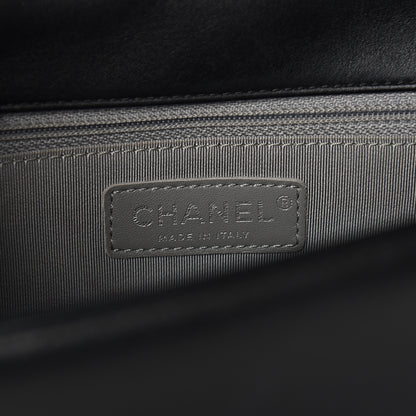 Chanel Calfskin Chevron Quilted New Medium Boy Flap Black 5 of 9