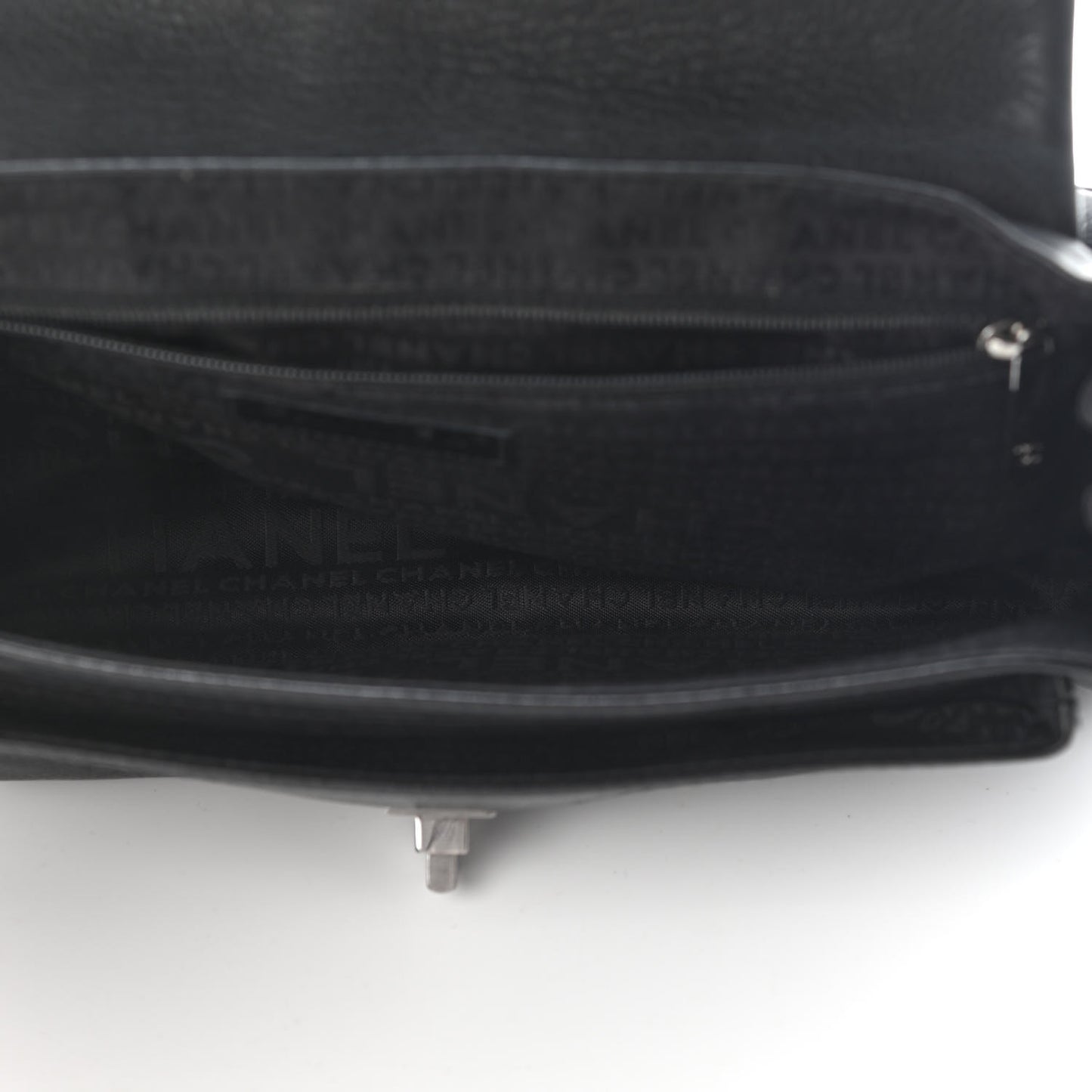 Caviar Mademoiselle Lock Accordion Flap Black