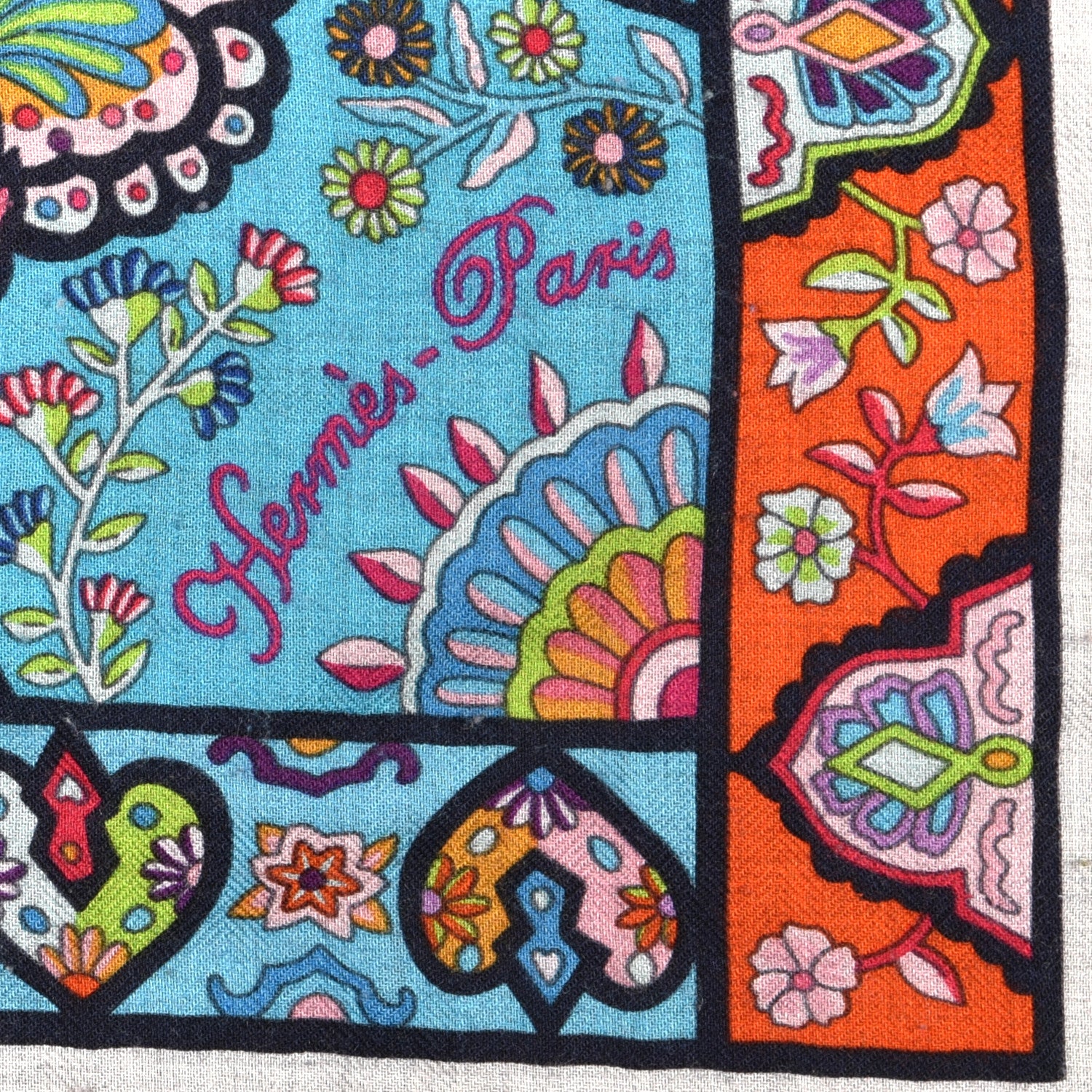 Hermes Cashmere Silk Au Pays Des Oiseaux Fleurs Shawl 140 3 of 5