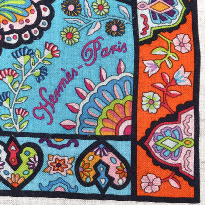 Hermes Cashmere Silk Au Pays Des Oiseaux Fleurs Shawl 140 3 of 5