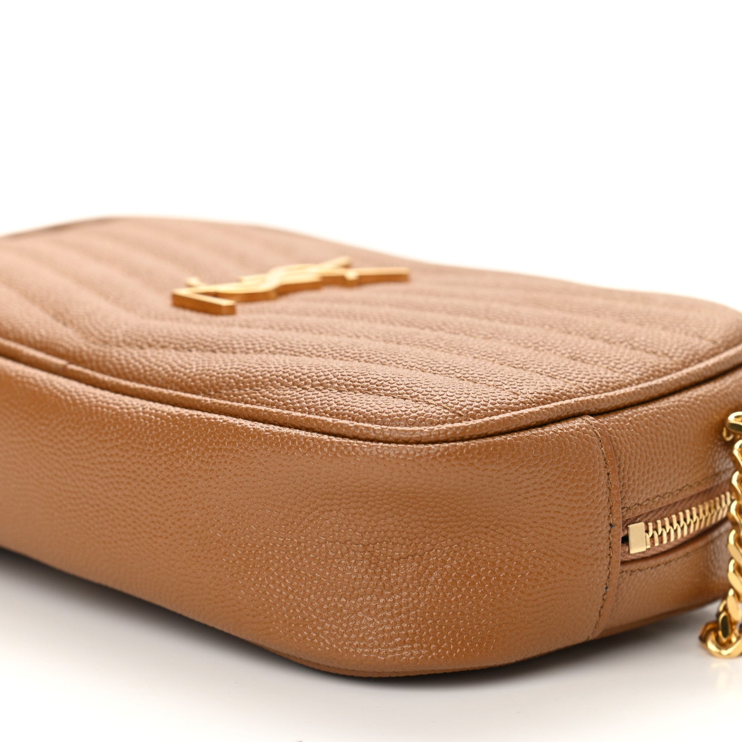 Saint Laurent Grain De Poudre Matelasse Monogram Mini Lou Camera Bag Dark Natural 9 of 11