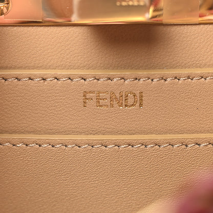 Fendi Vitello King Shiny Nappa Intreccio Petite Peekaboo I SEE U Satchel Miel Mogano Rosa Fragola 6 of 9