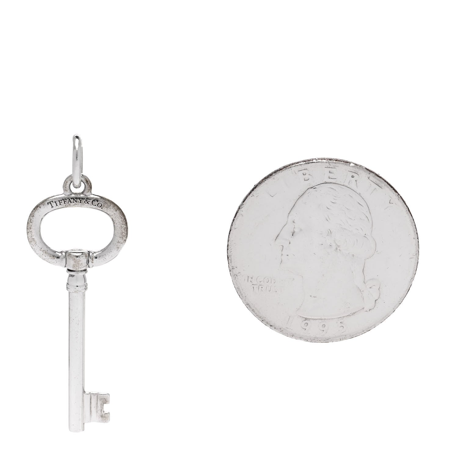 Tiffany Sterling Silver Small Oval Key Pendant 2 of 4