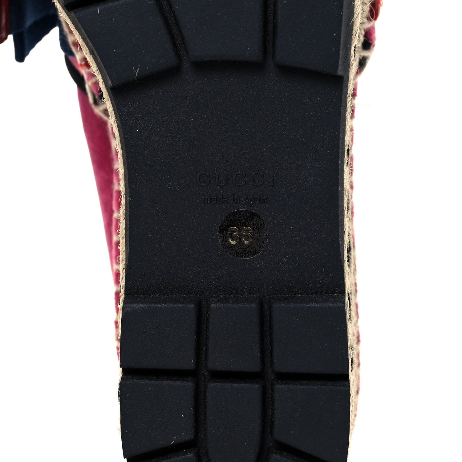 Gucci Velvet Sylvie Web Platform Espadrilles 36 Light Raspberry Rose 6 of 8