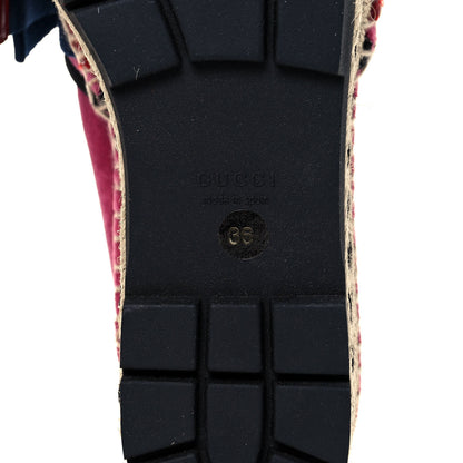 Gucci Velvet Sylvie Web Platform Espadrilles 36 Light Raspberry Rose 6 of 8