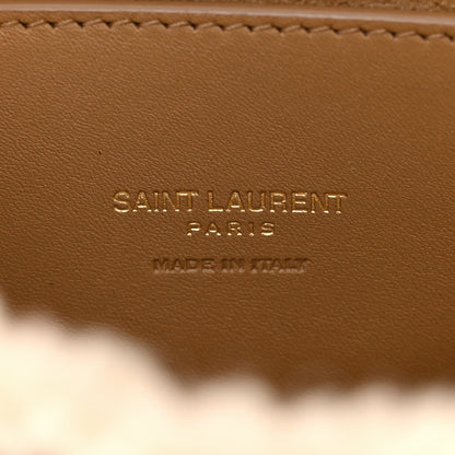 Saint Laurent Suede Shearling Small Kaia Satchel Natural Tan 6 of 11