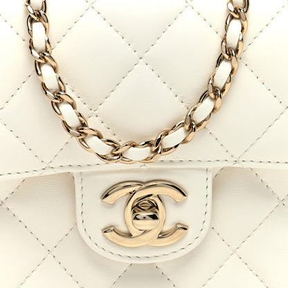 Chanel Lambskin Quilted Mini Crystal Top Handle Rectangular Flap White 8 of 11