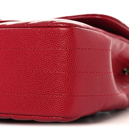 Chanel Caviar Chevron Quilted Mini Rectangular Flap Dark Red 10 of 11