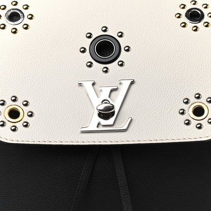 Louis Vuitton Calfskin Mechanical Flowers Lockme Backpack Black White 8 of 10