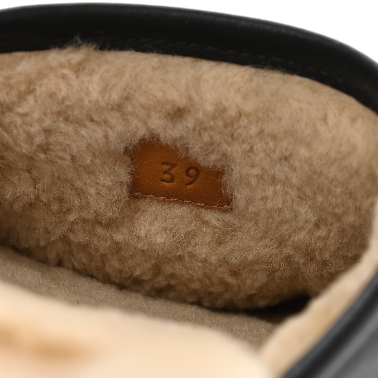 Gucci Nappa Wool Womens Fria Slippers 39 Black Butterscotch 8 of 9