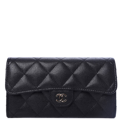 Chanel Caviar Quilted Medium Gusset Flap Wallet Black 1 of 8