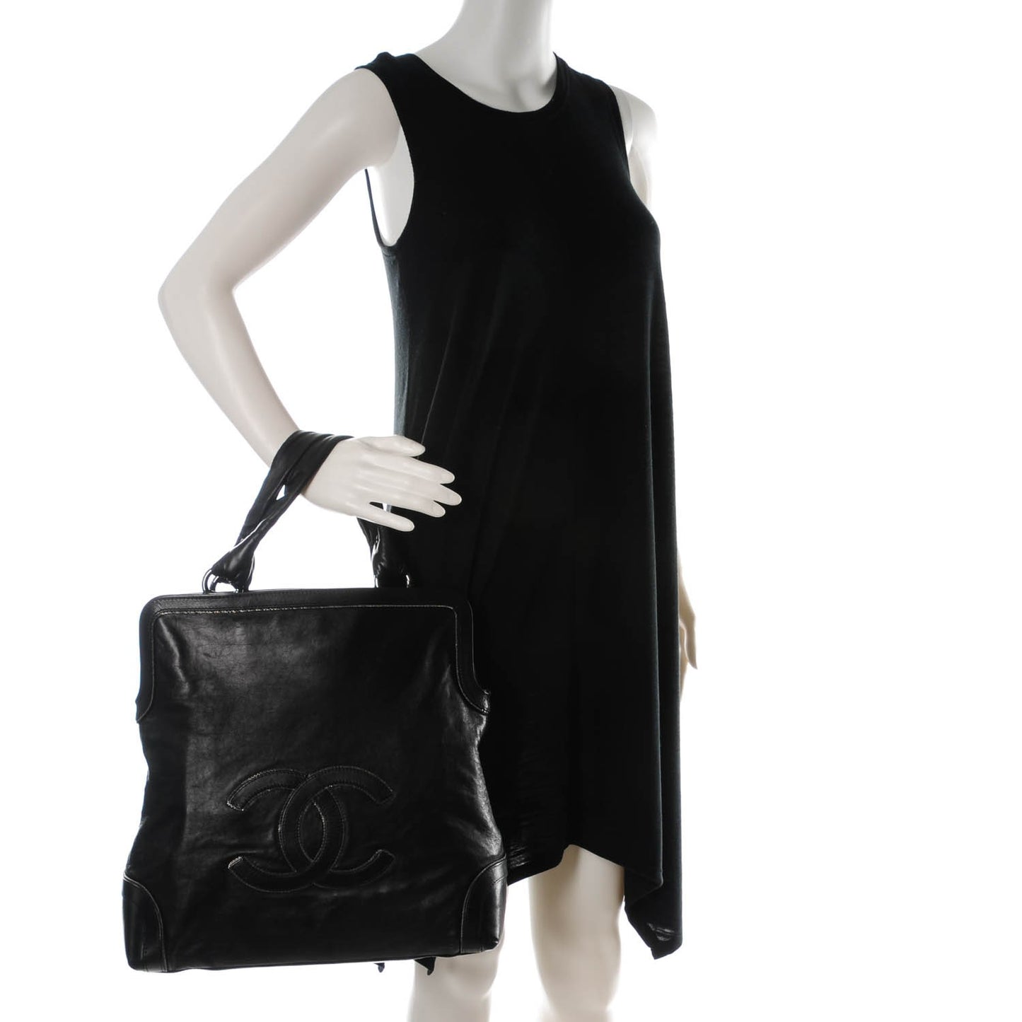 Calfskin Soho CC Shopper Tote Black