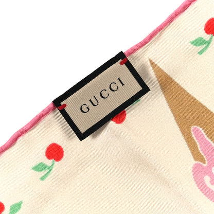 Gucci Silk Monogram Ice Cream Square Scarf White 3 of 3