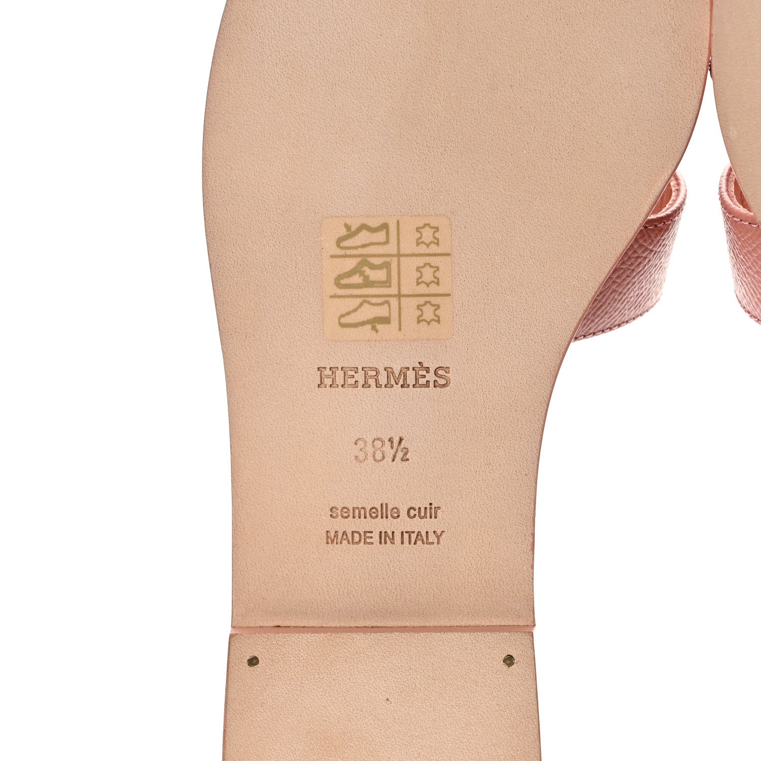 Hermes Epsom Oran Sandals 38.5 Rose Aube 6 of 9