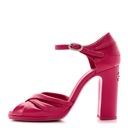 Chanel Lambskin Pearl CC Sandals 38 Pink 1 of 10