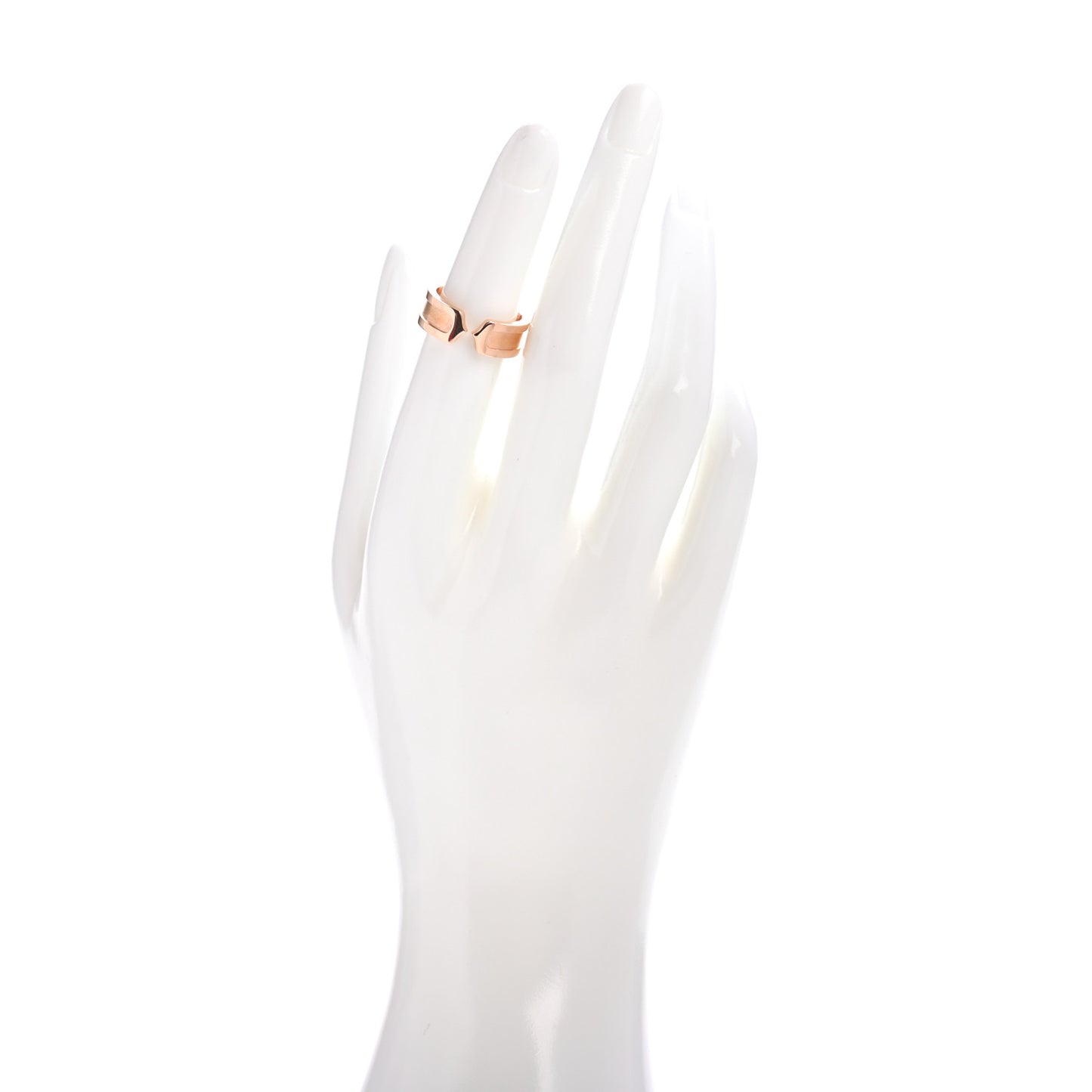 18K Pink Gold 6.5mm C De Cartier Ring 50 5.25