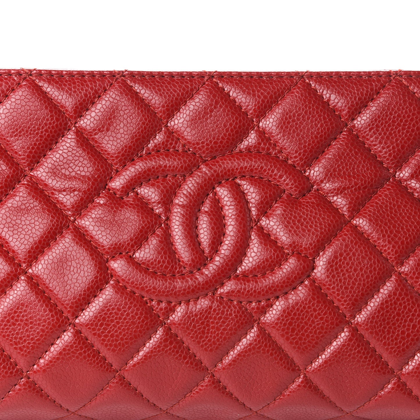 Caviar Quilted CC Clutch Red
