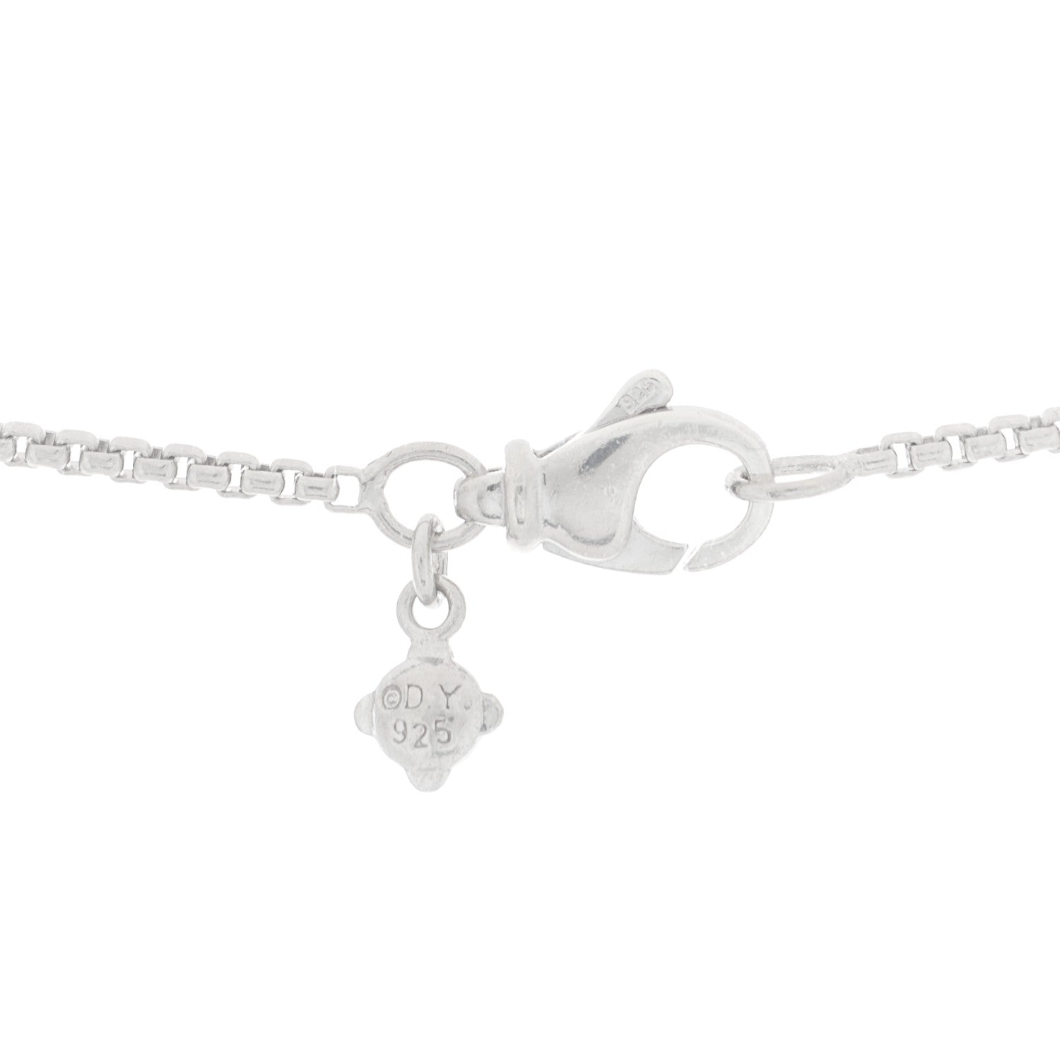 David Yurman Sterling Silver Diamond 25mm Infinity Pendant Necklace 3 of 5