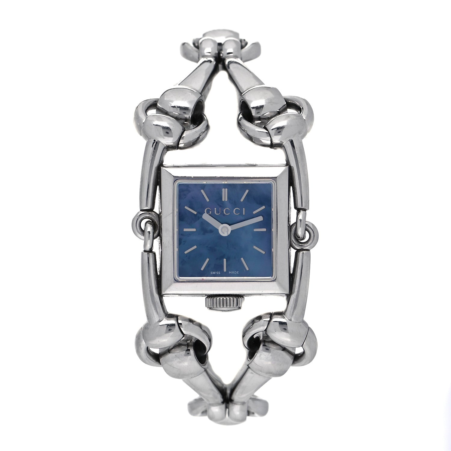 Gucci Stainless Steel Blue Mother of Pearl 20mm Signoria Quartz Watch 2 of 8