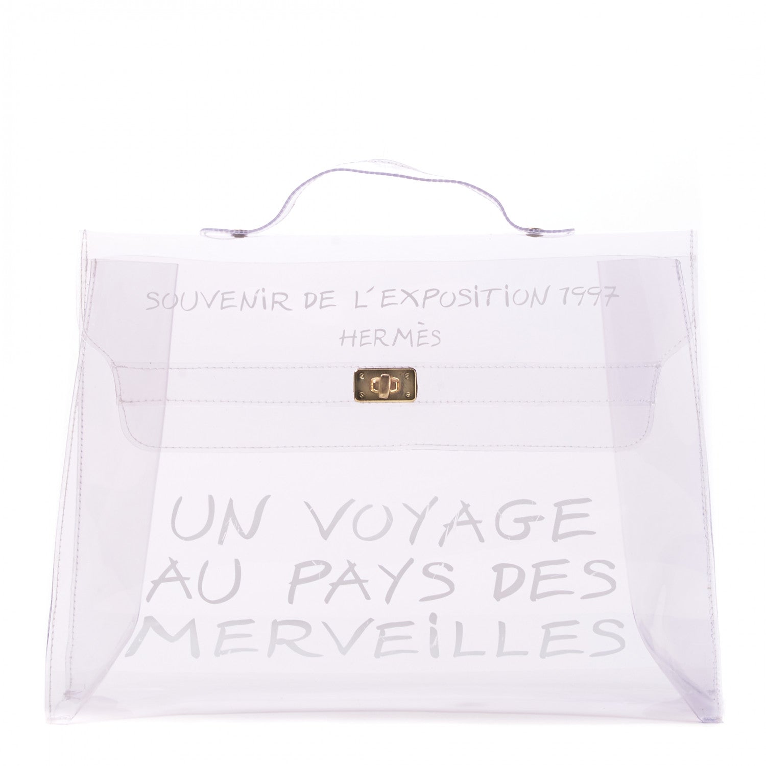 Hermes Vinyl Souvenir De L'Exposition Kelly Transparent 1 of 7