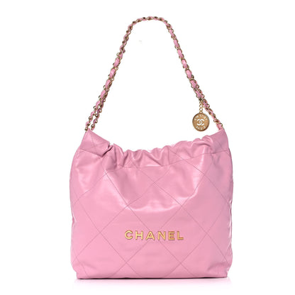 Chanel Shiny Calfskin Quilted Small Chanel 22 Pink 3 of 12