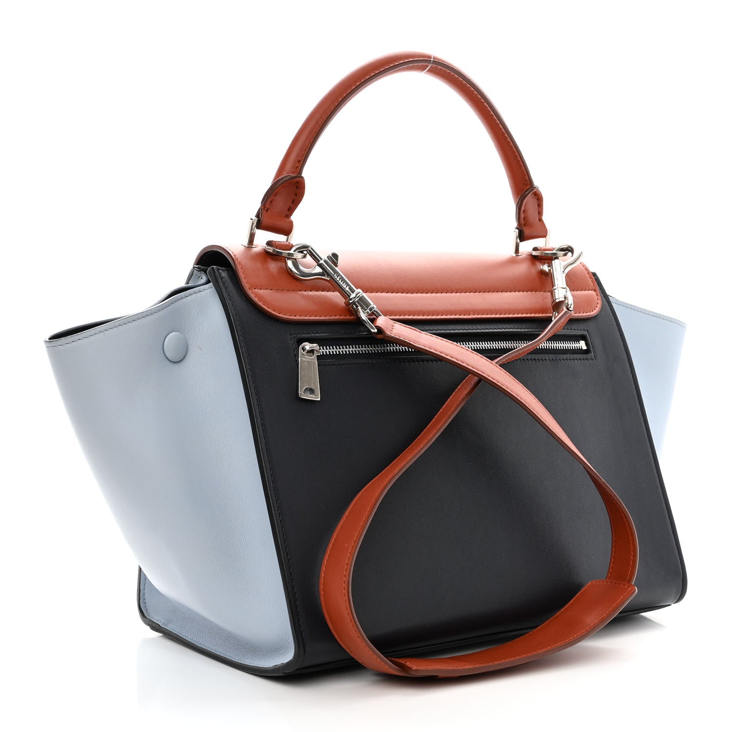 Celine Smooth Calfskin Small Tri-Color Trapeze Pale Blue 3 of 11