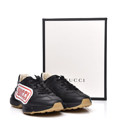 Gucci X SEGA Calfskin Logo Mens Rhyton Sneakers 12.5 Black 9 of 9