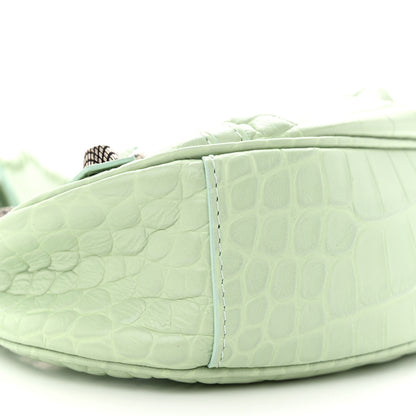 Balenciaga Extra Supple Calfskin Crocodile Embossed Le Cagole Shoulder Bag XS Light Green 9 of 11
