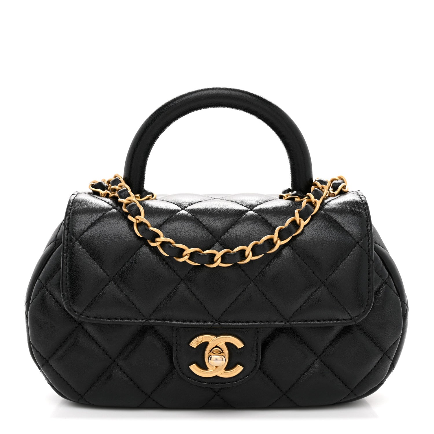 Chanel Lambskin Quilted Baywatch Top Handle Flap Black 1 of 10