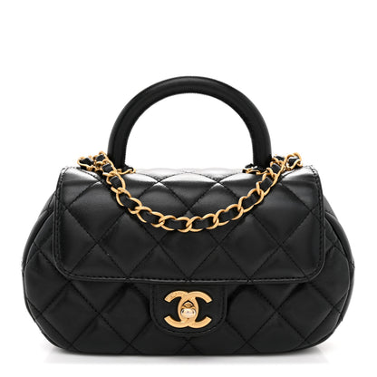 Chanel Lambskin Quilted Baywatch Top Handle Flap Black 1 of 10