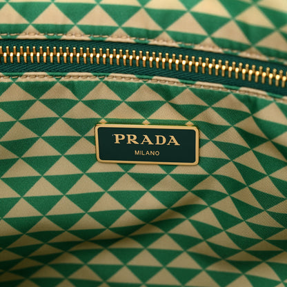 Prada Re-Nylon Saffiano Triangolo Symbole Shopping Tote Green 6 of 10