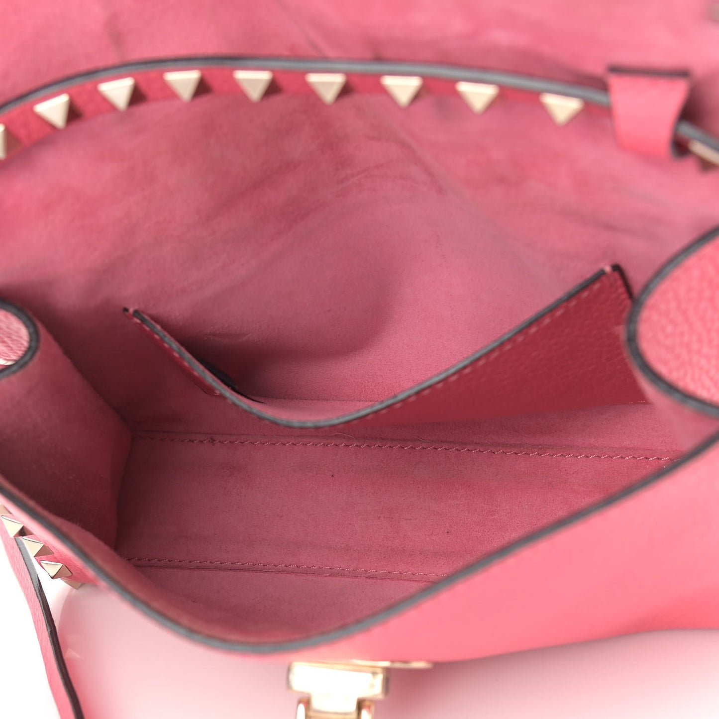 Pebbled Calfskin Medium Rockstud Flip Lock Crossbody Bag Shadow Pink