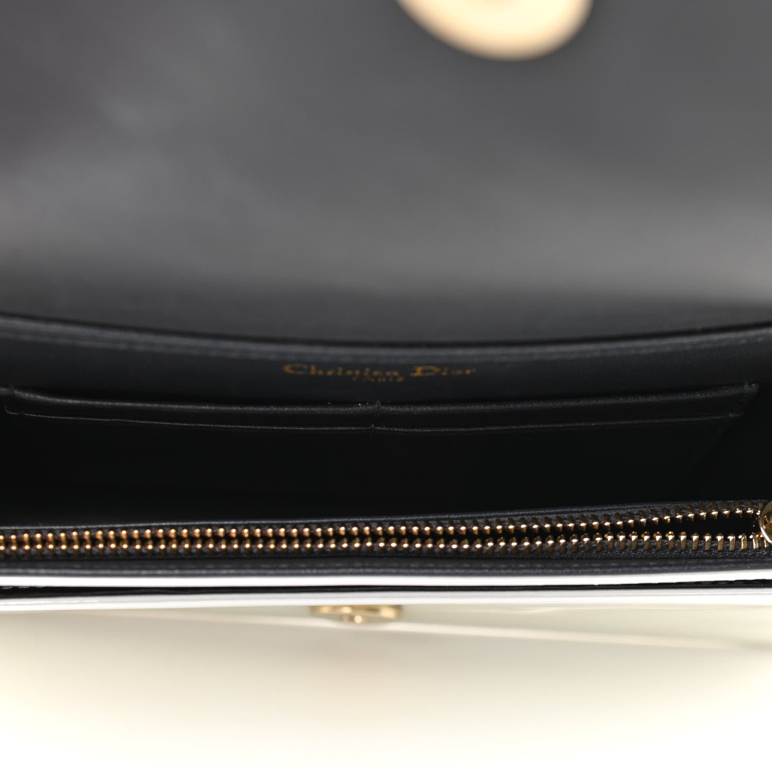 Christian Dior Patent Micro-Cannage Diorama Wallet on Chain Pouch White 5 of 13