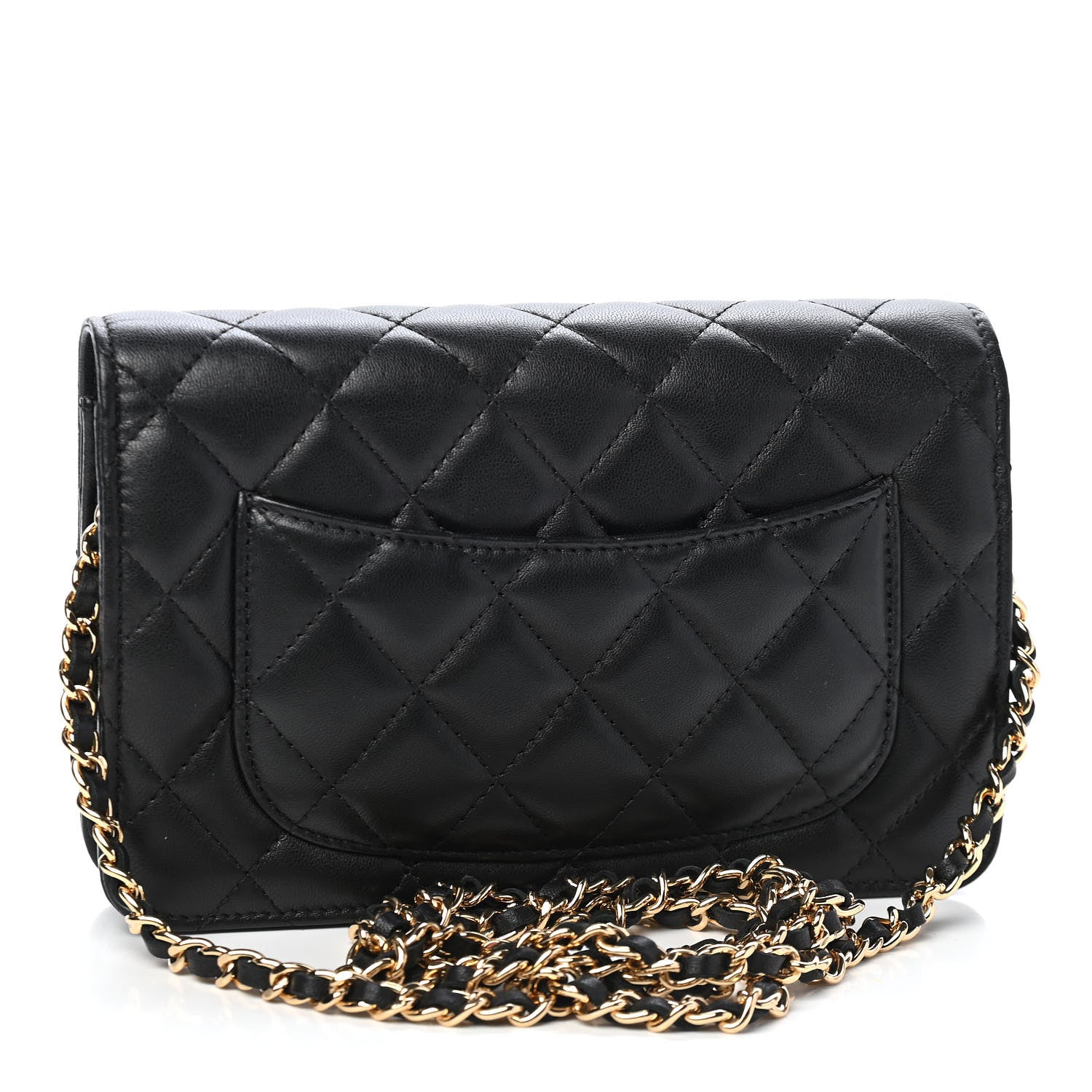 Chanel Lambskin Quilted Wallet On Chain WOC Black 3 of 10