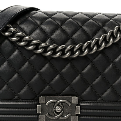 Chanel Lambskin Quilted Medium Boy Flap Black 8 of 10