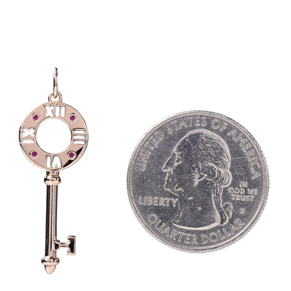 Tiffany 18K Rose Gold Ruby Atlas Pierced Key Pendant 2 of 4