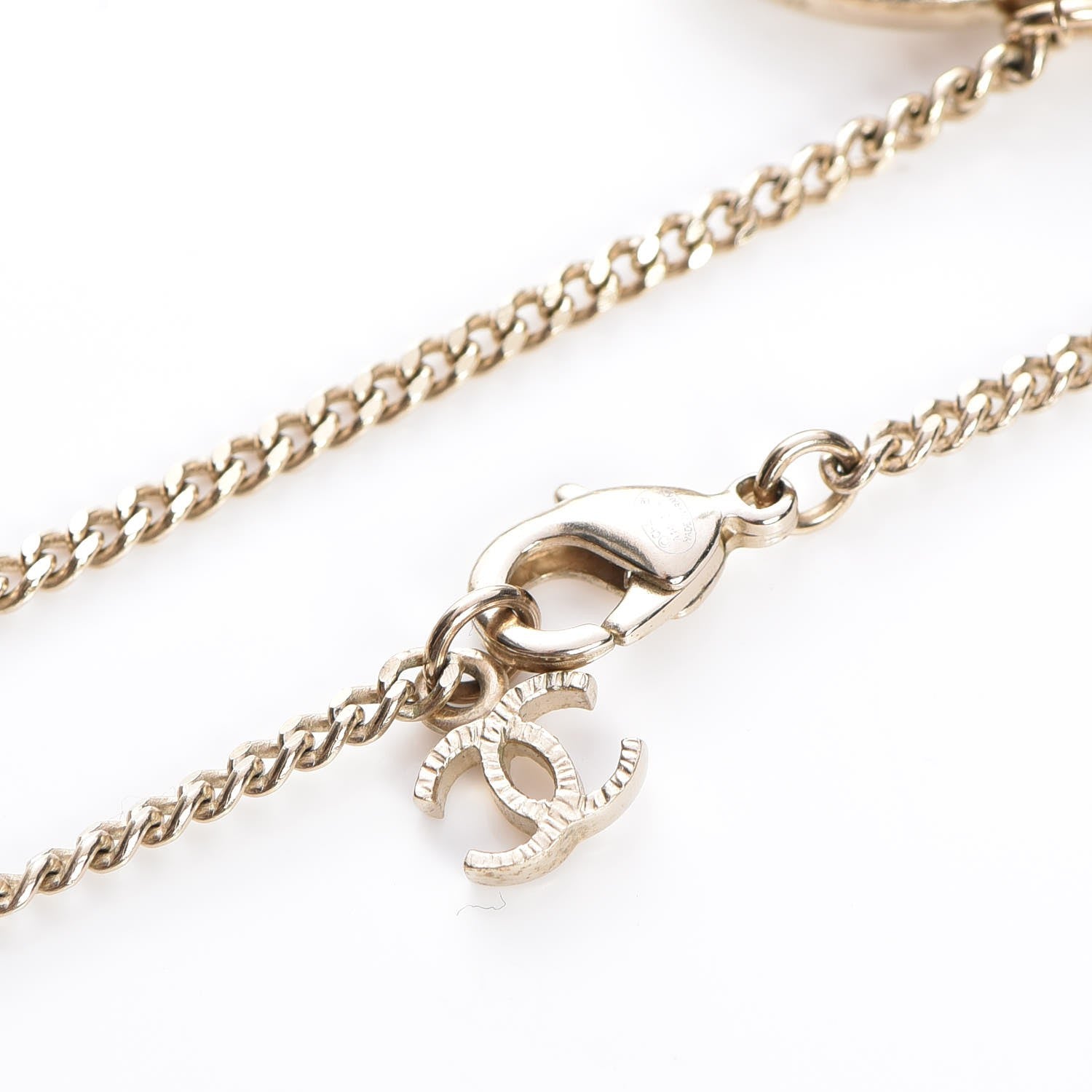 Chanel Pearl CC Pendant Necklace Gold 7 of 8