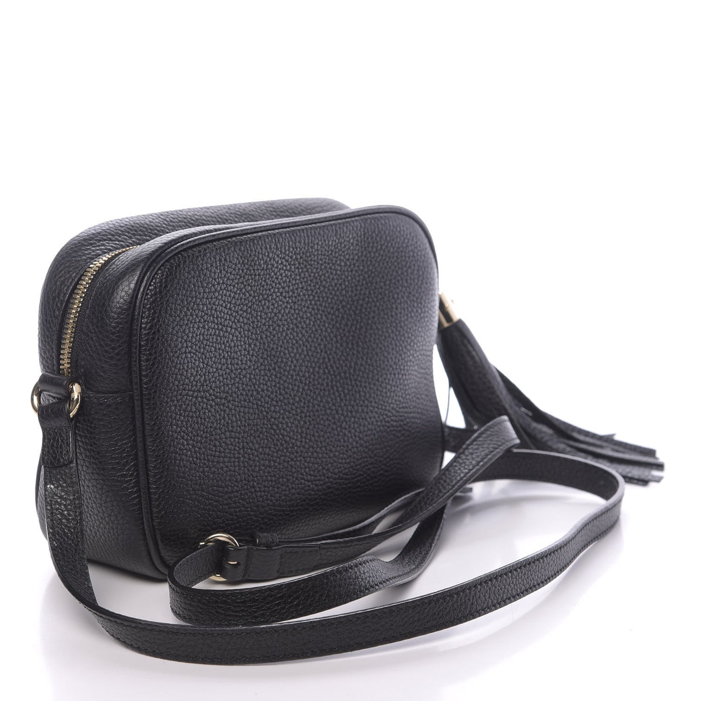Pebbled Calfskin Small Soho Disco Bag Black