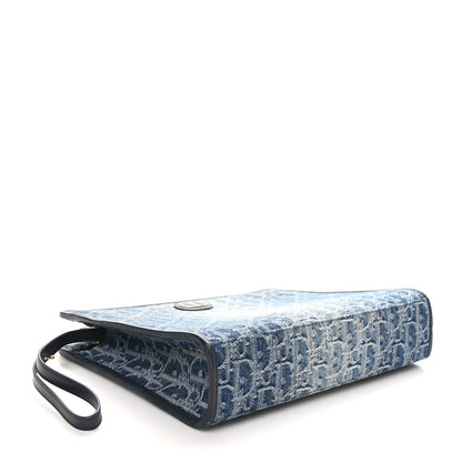 Christian Dior Denim Jacquard Oblique 30 Montaigne Dea Pouch  Blue 4 of 9