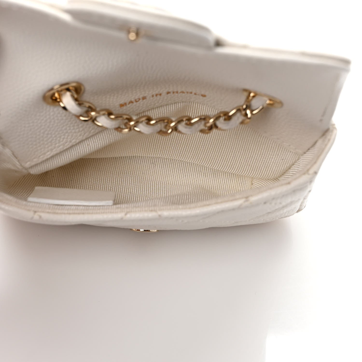Chanel Caviar Quilted Mini Chain Belt Bag White 4 of 10