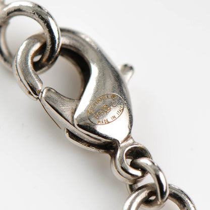 Chanel Baguette Crystal CC Necklace Silver 4 of 5